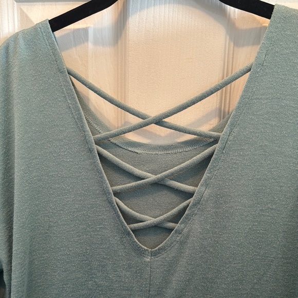 Flirtitude Women's Aqua Crew Neck Sweater - Picture 5 of 7